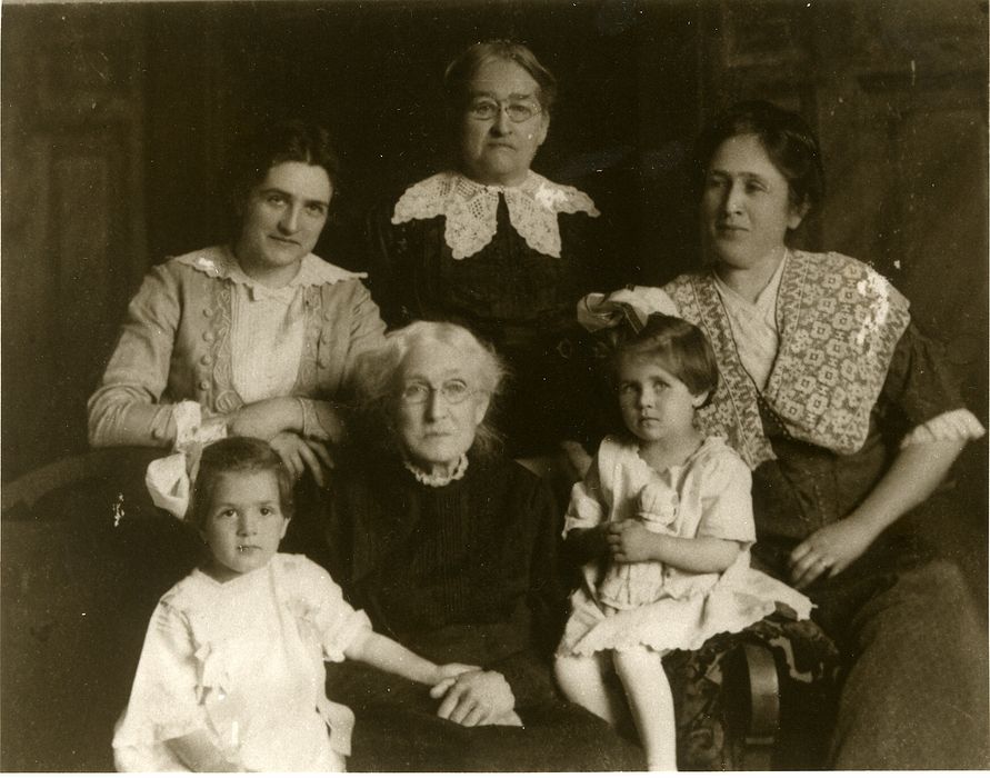 Standing:\nMary Warfield McAlister, Bethamia Brent Warfield, Harriet Warfield Huddle\n\nSitting: \nHelen McAlister, Margaret Ellen Jamison, Margaret Brent Huddle