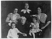 Bethania Brent Warfield,Mary Warfield McAlister ( Arey ) , Harriet Warfield Huddle, Helen McAlister ( Huntington ) , Grandmother Brent, Margaret Huddle(Ingley)