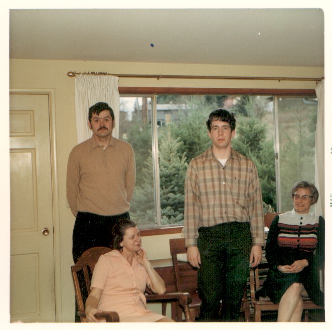 Fredrick Huntington, Austin Watkins, Bridget Tjader, and ??? / March 11, 1972 Baby Shower