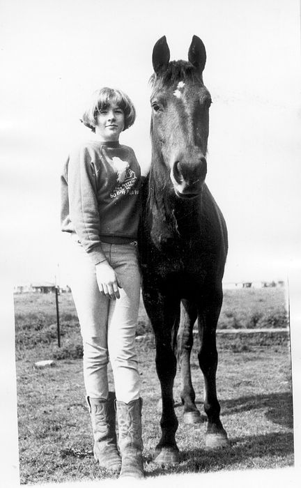 Priscilla and her horse, maybe around 1967